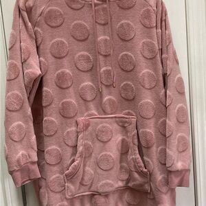 B.Young Size L Pink Soft Hoodie with Pocket, Long Sleeves and Drawstring Hood